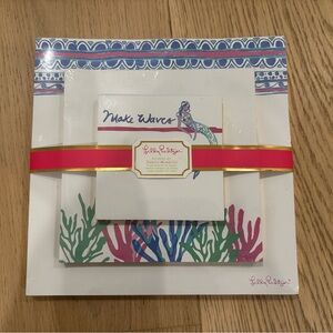 Lilly Pulitzer Coral and Blue Stationery Set